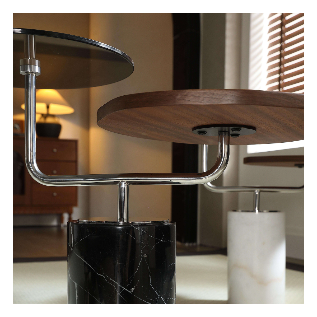 Twin-Tier Timber Slice Nightstand
